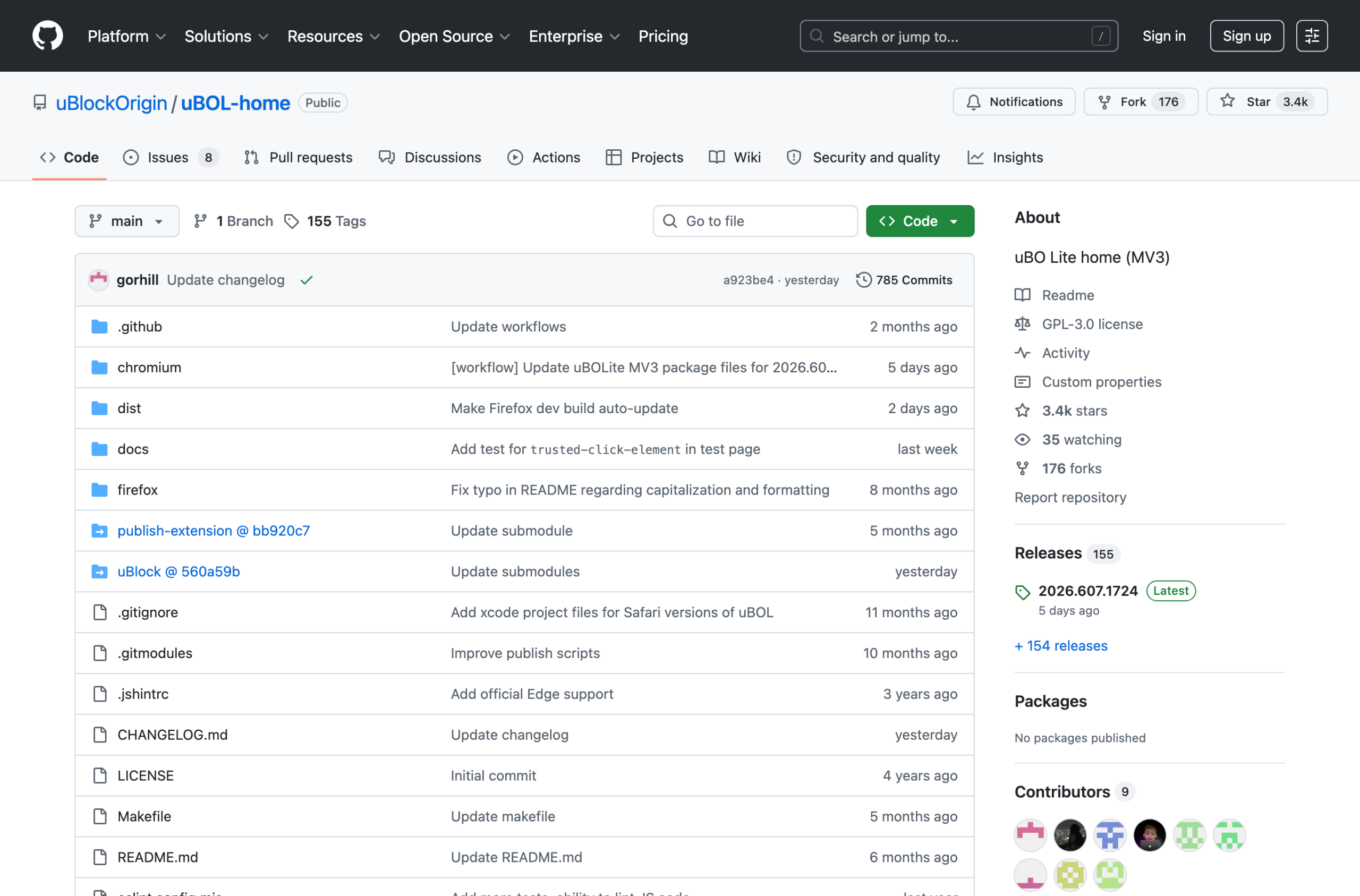 uBlock Origin Lite official Manifest V3 extension repository by gorhill
